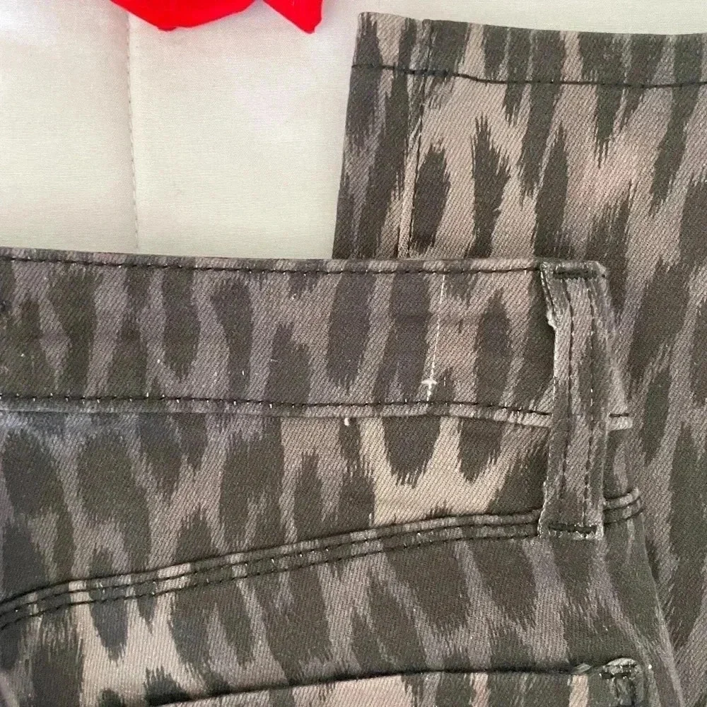 L’AGENCE leopard skinny denim